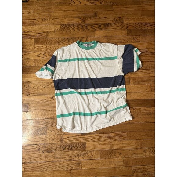 Striped White and Blue Men's Shirt - Picture 1 of 10